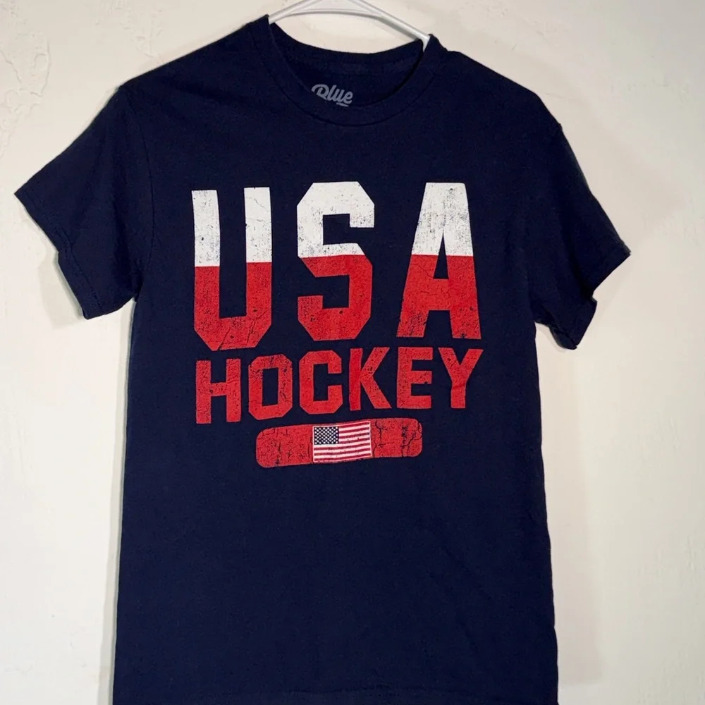 Blue 84 USA Hockey Navy and Red T-Shirt